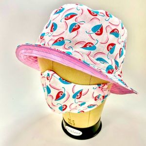 Handmade Vintage Bucket Hat and Face Mask Set